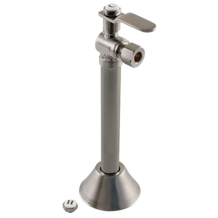 Kingston Brass CA8320BN 1/2" Sweat x 3/8" O.D. Comp Angle Stop Valve with 5" Extension, Brushed Nickel CA8320BN